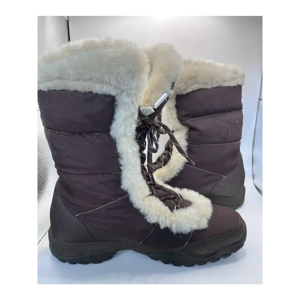 The North Face Goose Down Lace-Up Winter Boots Brown/Beige Women’s 9.5